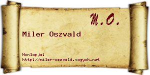 Miler Oszvald névjegykártya